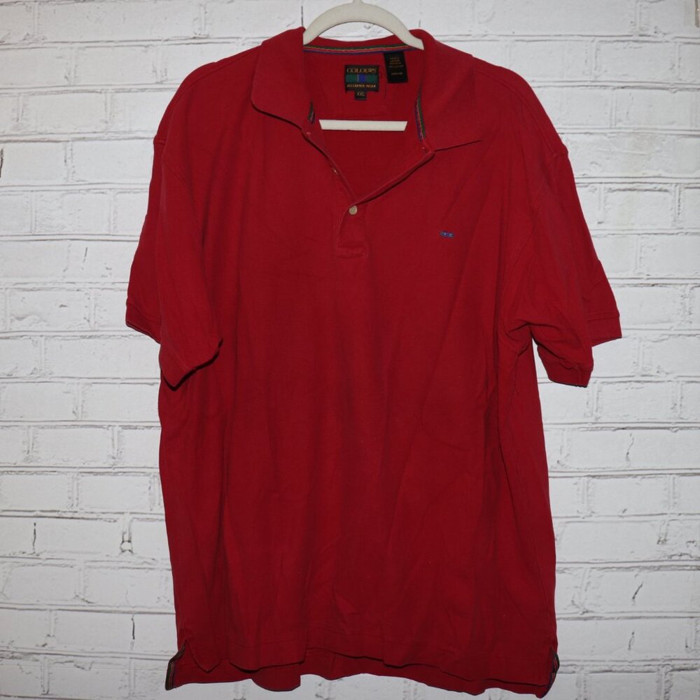 Men's Red polo collared t-shirt by Colours Alexander Julian XXL